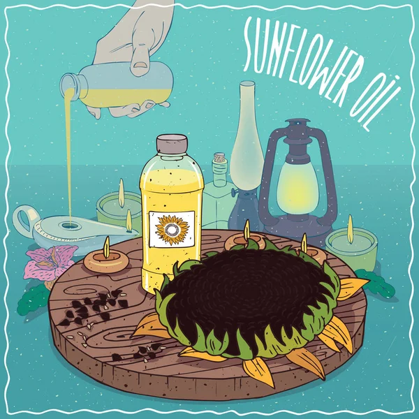 Ayçiçek yağı yağ lambası için yakıt olarak kullanılan