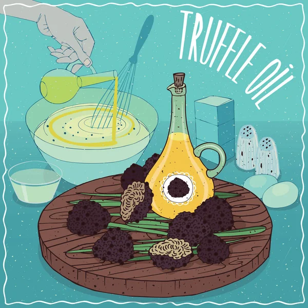 Yemek pişirmek için kullanılan trüf yağı