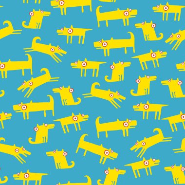 Açık mavi renkli desenle köpek