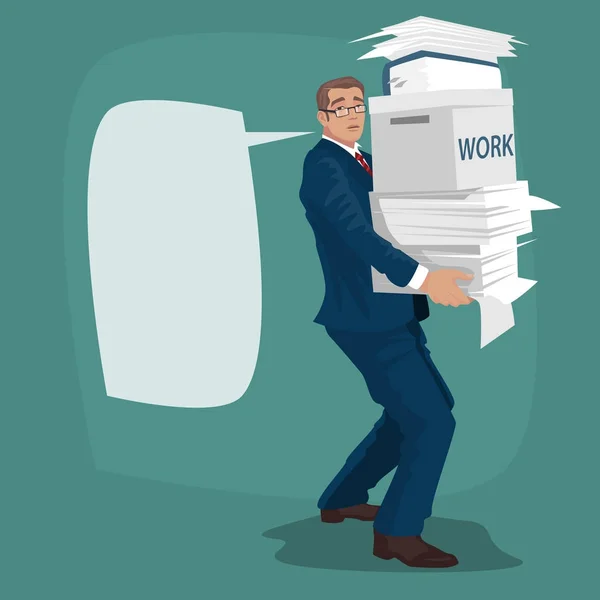 Affärsman eller manager bär arbetsdokument — Stock vektor