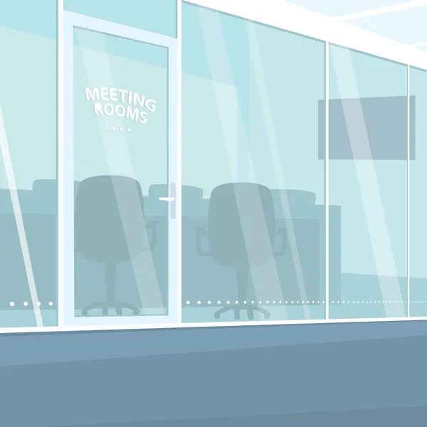 办公室走廊内部与会议室 — 图库矢量图片