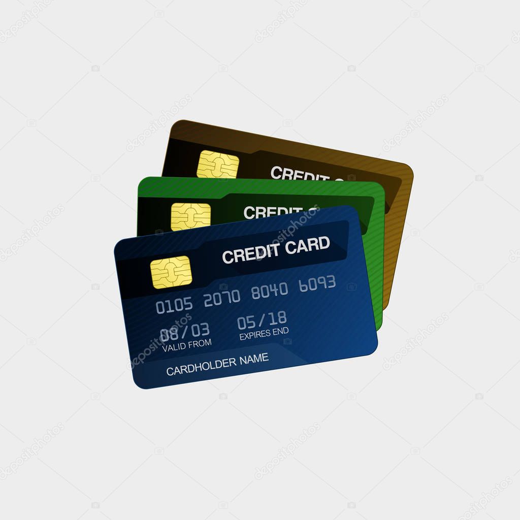 Bank Credit Cards Vector Illustration