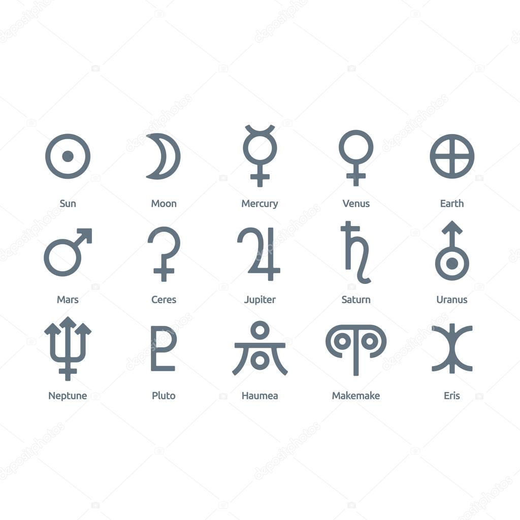 Astronomical Flat Vector Symbols