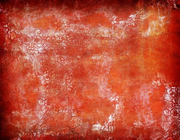 塗られた壁で抽象的な背景がオレンジ色の赤に傷 — ストック写真