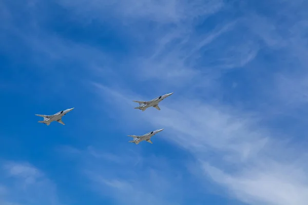 Rusya Federasyonu Havacılık Grubu Swift Şövalyelerinin Hava Kuvvetleri Mayıs Moskova — Stok fotoğraf