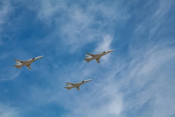 Défilé Jour Victoire Mai Moscou Défilé Matériel Militaire Avions Combat — Photo
