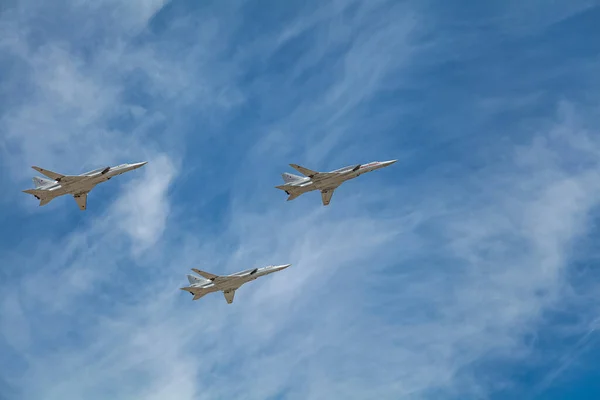 Défilé Jour Victoire Mai Moscou Défilé Matériel Militaire Avions Combat — Photo