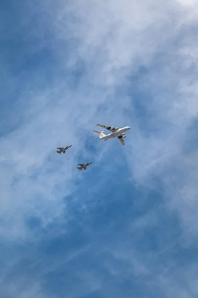 Victory Day Parade May Moscow Parade Military Equipment Combat Aircraft — Stock Photo, Image