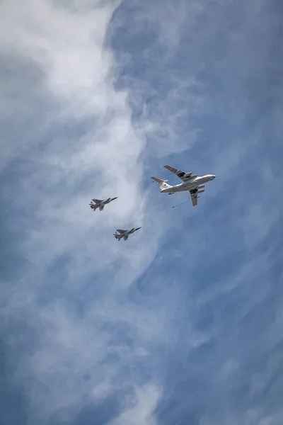 Défilé Jour Victoire Mai Moscou Défilé Matériel Militaire Avions Combat — Photo