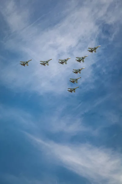 Desfile Dia Vitória Maio Moscou Desfile Equipamentos Militares Forças Aeroespaciais — Fotografia de Stock