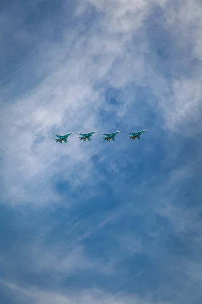 Desfile Dia Vitória Maio Moscou Desfile Equipamentos Militares Forças Aeroespaciais — Fotografia de Stock