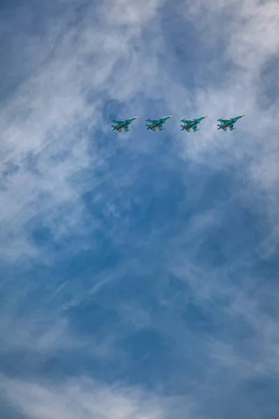 Desfile Dia Vitória Maio Moscou Desfile Equipamentos Militares Forças Aeroespaciais — Fotografia de Stock