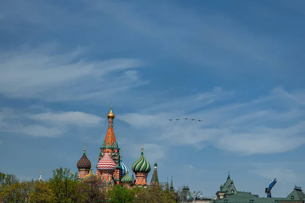 Парад Честь Дня Победы Мая Москве Состоялся Парад Боевых Самолетов — стоковое фото