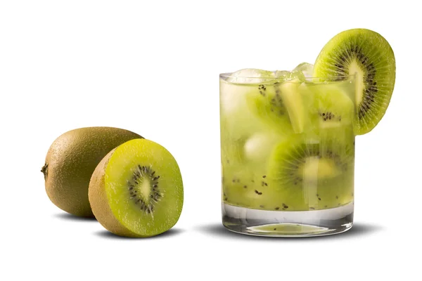 Kiwi Fruit Caipirinha of Brazil on white background — Stock Photo, Image