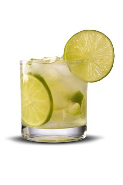 Limon meyve Caipirinha Brezilya'nın beyaz arka plan üzerinde