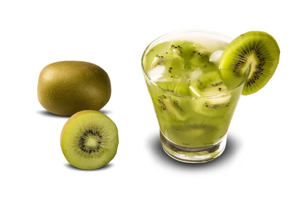Kiwi Fruit Caipirinha of Brazil on white background — Stock Photo, Image