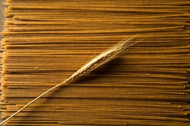 pişmemiş ayrılmaz makarna Üstten Görünüm