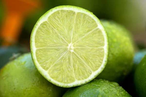 Sweet fresh lemon in natural light on old wood — Stock Photo, Image