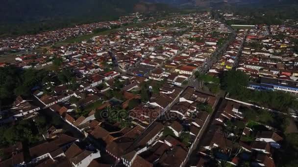 Veduta aerea antica architettura e strada nella città di Paraty - Rio de Janeiro - Brasile — Video Stock