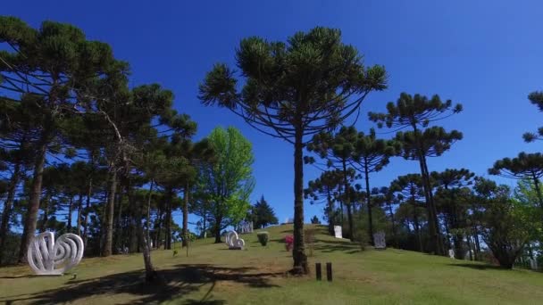 Luftaufnahme der Stadt Campos do Jordao. wichtige touristische Stätte. Oktober 2016. — Stockvideo