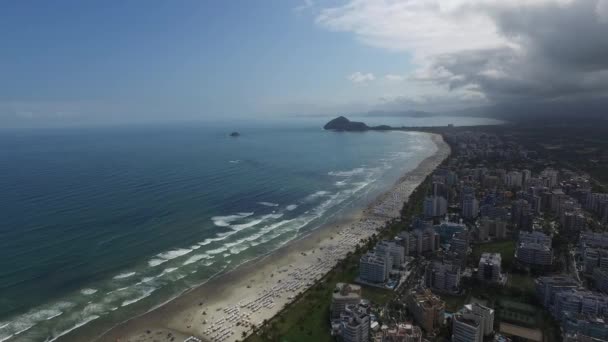 Aerial view of the north coast beaches in the state of Sao Paulo in Brazil. Riviera St. Lawrence. November, 2016 — Stock Video