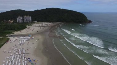 Sao Paulo Brezilya devlet Kuzey Sahil kıyılarına havadan görünümü. Riviera St Lawrence. Kasım, 2016