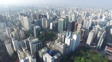 Sao Paulo şehir hava görünümünde. Brezilya. Temmuz, 2016