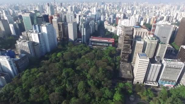 Légifelvételek Sao Paulo városában. Brazília. Július, 2016-ban — Stock videók