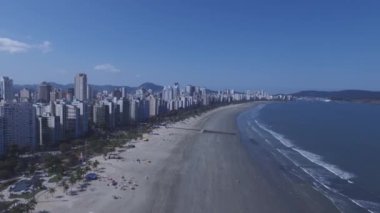 Havadan görüntüleri Beach Sao Paulo Brezilya devlet Santos şehir. Temmuz, 2016