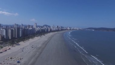 Havadan görüntüleri Beach Sao Paulo Brezilya devlet Santos şehir. Temmuz, 2016