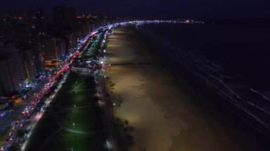 Sao Paulo Brezilya devlet Santos şehir havadan görüntüleri. Temmuz, 2016