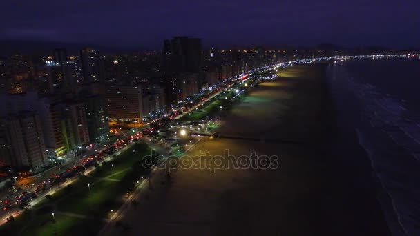 Aerial footage of the city of Santos in Sao Paulo state in Brazil. July, 2016 — Stock Video