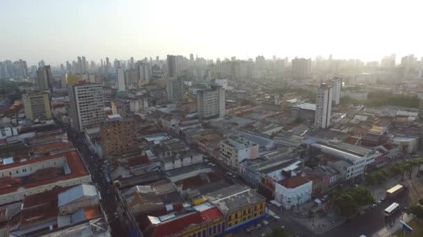 Luchtfoto uitzicht Ver-o-peso markt in Belem do Para City - Brazilië. November, 2016. — Stockvideo
