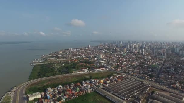 Aerial view Ver o Rio point in Belem do Para city. November, 2016. — Stock Video