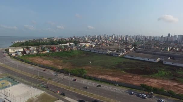 Luchtfoto Ver o Rio punt in Belem doen Para stad. November, 2016. — Stockvideo