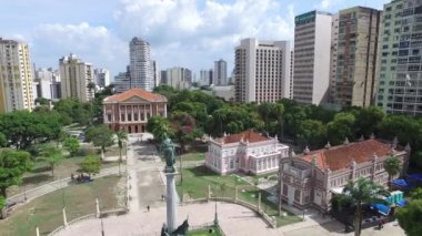 Aerial view Theatro da Paz in Belem do Para, Brazil. November, 2016.