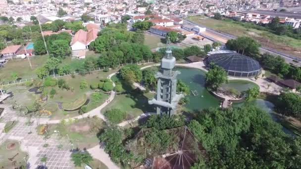 Letecký pohled na Mangal das garas, v Belem dělat Para město. Amazon konzervace. Listopad 2016. — Stock video