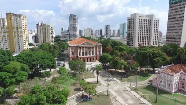 Luftbild theatro da paz in belem do para, Brasilien. November 2016. — Stockvideo