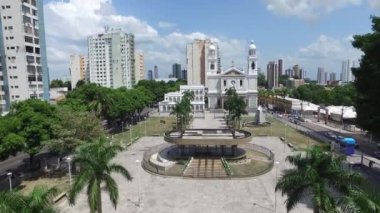 Aerial view Nossa Senhora Nazare Cathedral in Belem do Para, Brazil. November, 2016.