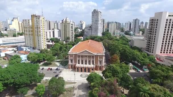 Aerial view Theatro da Paz in Belem do Para, Brazil. November, 2016. — 图库视频影像