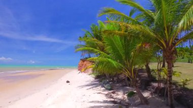 Cahy beach, Discovery Coast Bahia Brezilya, Barra'da havadan görünümü var. Şubat, 2017.