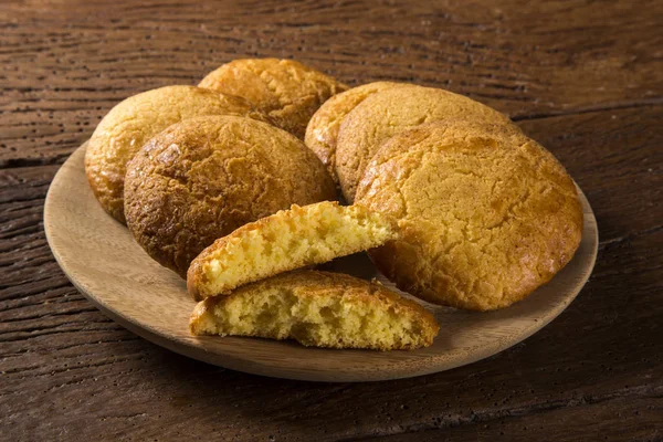 Galleta con harina de maíz llamada Broa caxambu en Brasil . — Foto de Stock