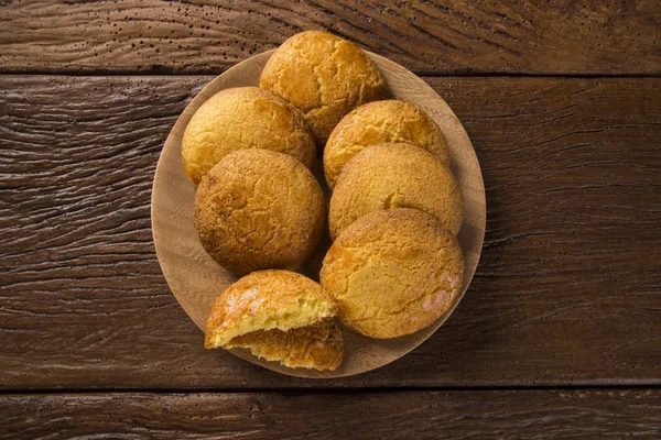 Bolacha com farinha de milho chamada Broa caxambu no Brasil . — Fotografia de Stock