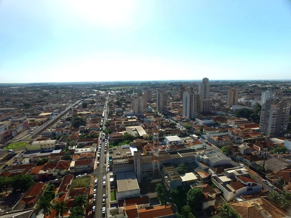 Flygfoto i Sertaozinho city, Sao Paulo, Brasilien — Stockfoto