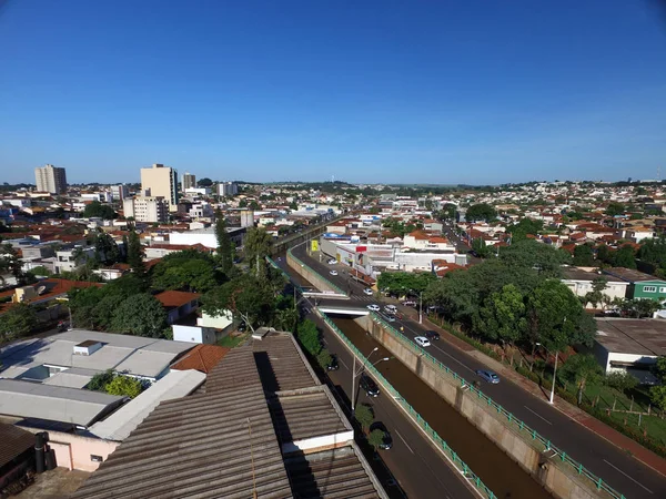 Flygfoto i Sertaozinho city, Sao Paulo, Brasilien — Stockfoto