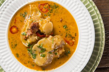 Mocoto Brezilya çanak inek metreden yapılan Komposto fasulye ve sebze ile