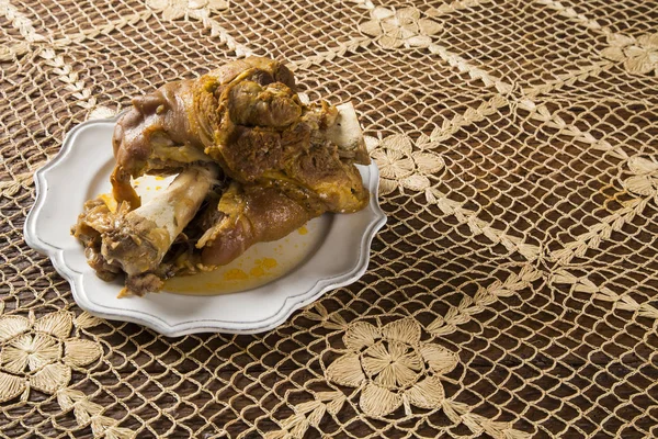 Roasted pork knee on the table — Stock Photo, Image