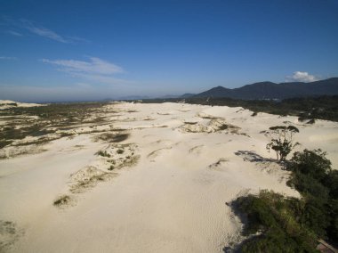 Hava güneşli gün - görünümünde Dunes Joaquina beach - Florianopolis - Santa Catarina - Brezilya. Temmuz, 2017