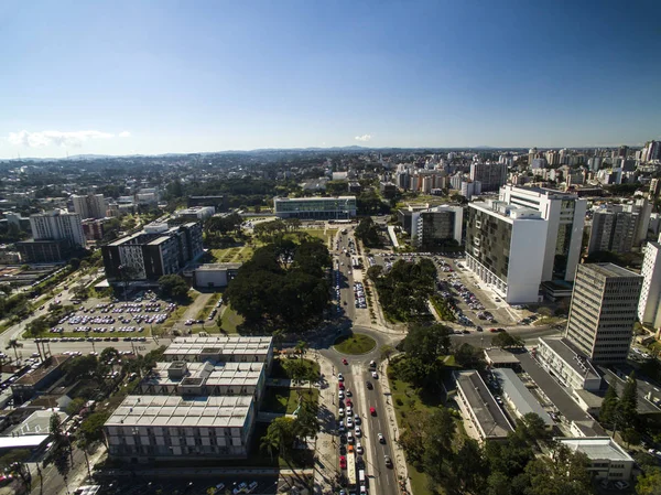 Flygfoto över Curitiba stadsbilden, Parana State, Brasilien. 2 juli, — Stockfoto
