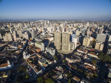 Curitiba cityscape, Parana devlet, Brezilya Hava görünümünü. Temmuz, 2017